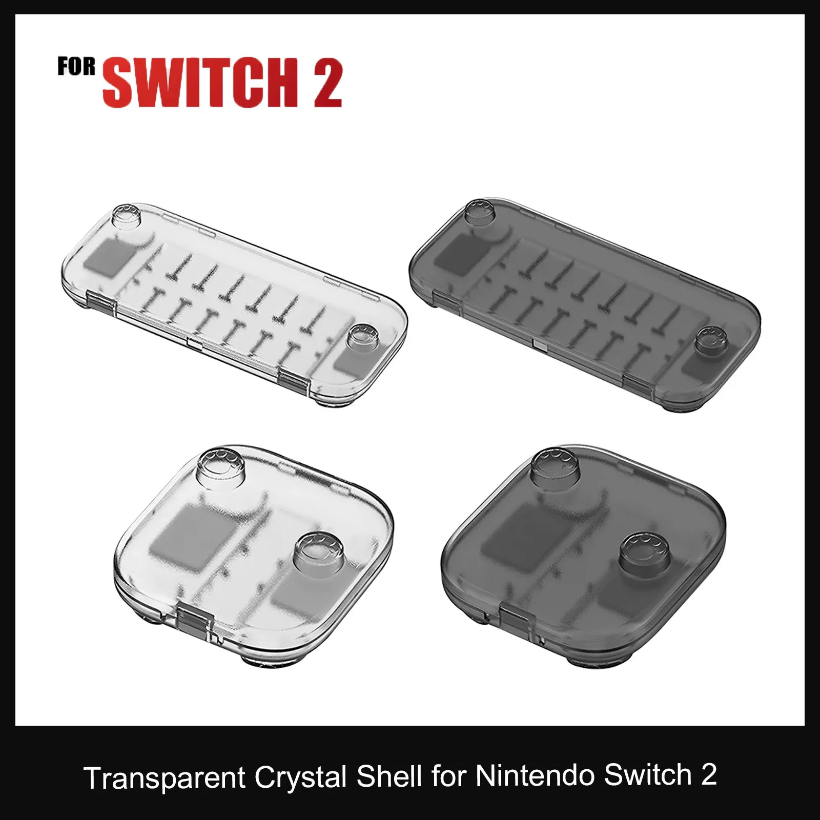 

Crystal Shell for Nintendo Switch 2 Consoles Storage Case Box for Joy-Con Game Card Slots Protective Case Cover Games Accessory