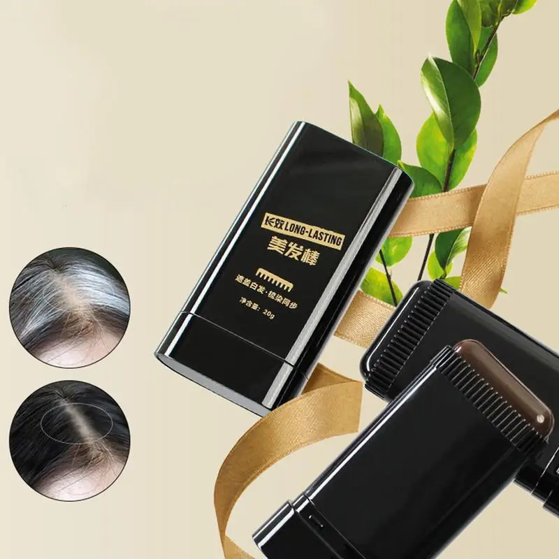 

3 Colors Quick Touch-Up Hair Stick Beard Color Stick Portable Temporary Quick Coverage Hair Pen Instant Dye Stick Comb For Women