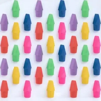 

50Pcs Cute TPR Pencil Eraser Caps Bulk Wedge Shape Extenders for Students Drafting Sketching School Supplies