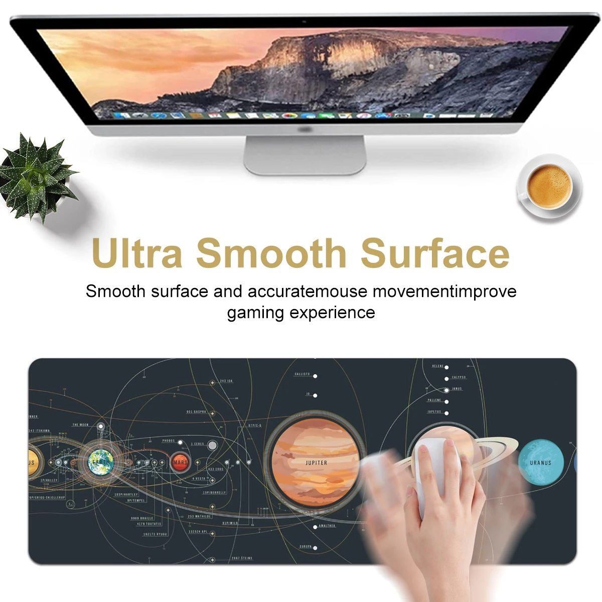 Cosmic Planet Mouse Pad Gaming Mouse Pad Multi-size Non-Slip Stitched Edge Computer Keyboard Desk Mat For Office Home Gift