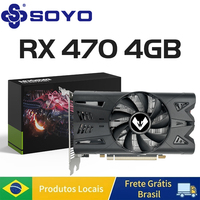 SOYO Graphics Cards AMD Radeon RX470 4G GDDR5 256bit Video Card HDMI+DP+DVI For Desktop Gaming Computer components GPU RX 470