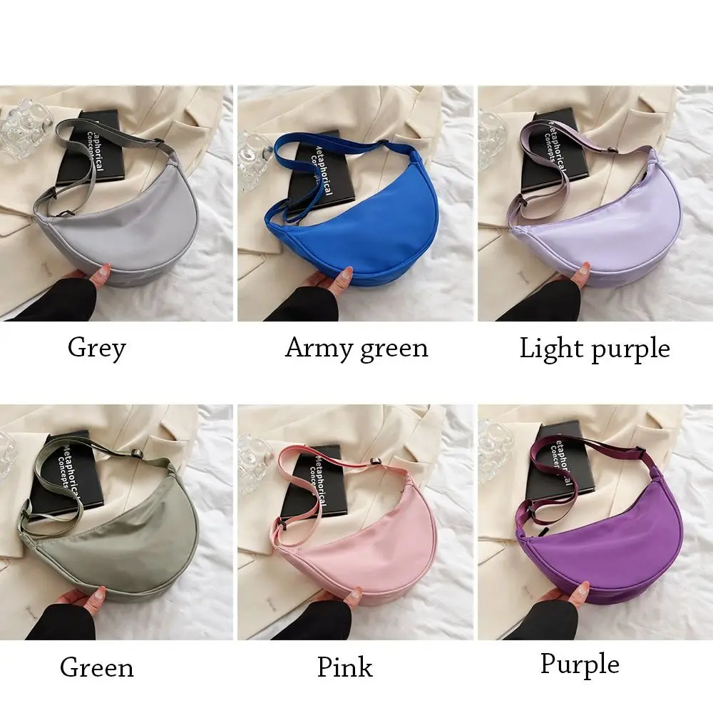 Nylon Crossbody Bag For Women Fashion Portable Casual Hobos Sport Chest Bag Underarm Bag Students Dumpling Shape Shoulder Bag