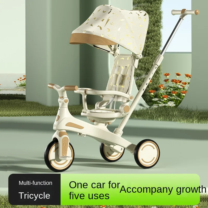 

Kid's Tricycle can be Pushed can Ride can Lie Down Baby Walking Car 1-7 Years Old Lightweight Folding Pedal Car Baby Strollers