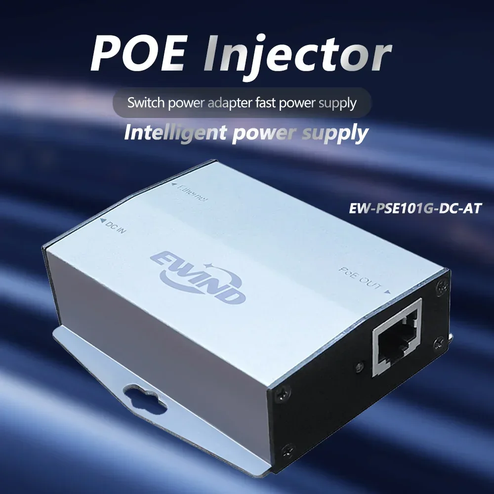 Ewind Gigabit Poe Injektor 1000/1000mbps kompatibel ieee802.3af/at/bt Single Port Versorgungs strom für Poe Geräte ausgang 44V-57V