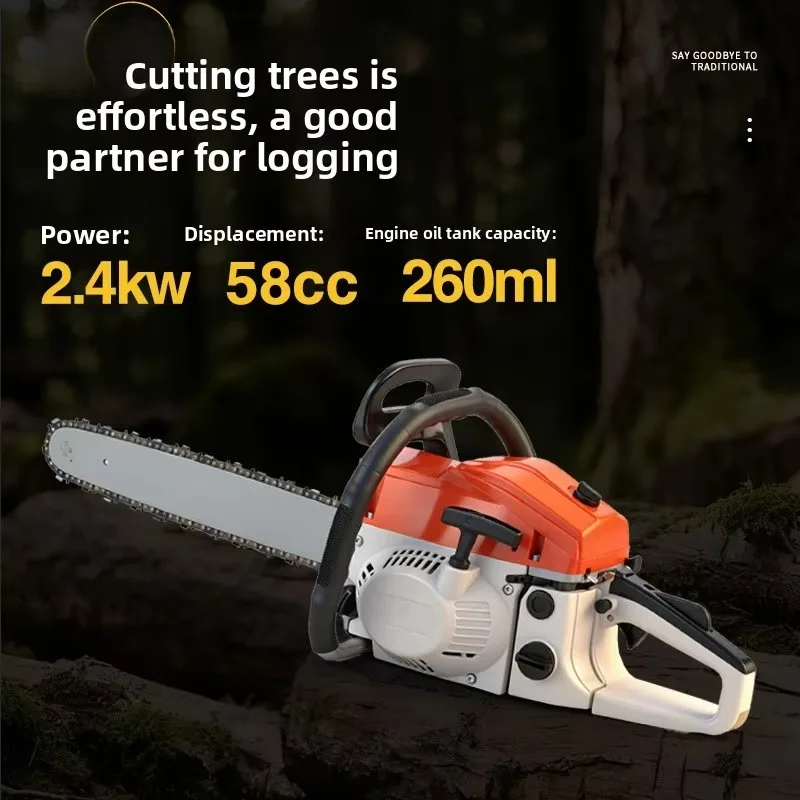 In-stock Gas Chainsaw Two-stroke High-power Handheld Multi-purpose Tree-cutting Tool