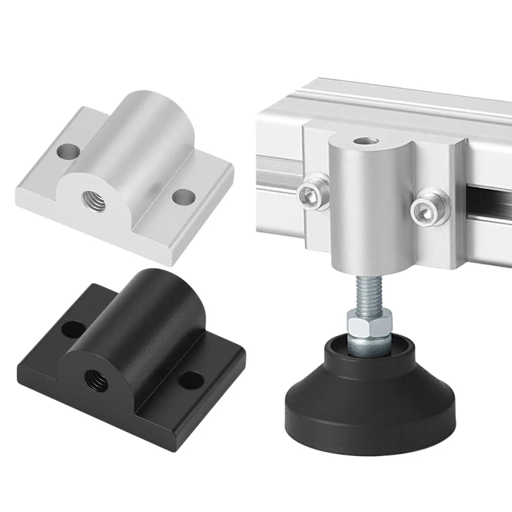 1Sets Aluminum Profile Adjustable Leveler Mounting Bracket Kit M8 M10 M12 Thread Support Connector Fit 20 30 40 Series Extrusion