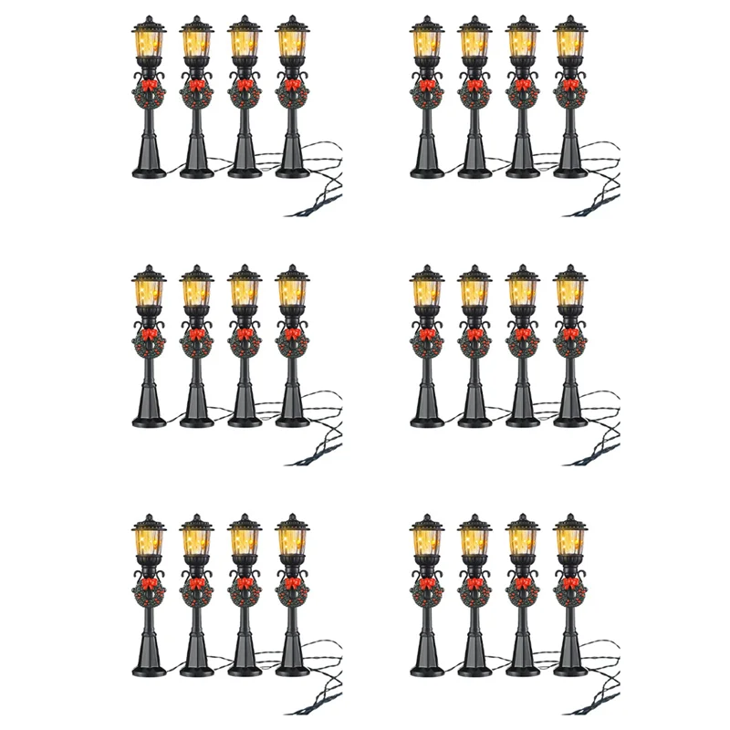 

ABWZ-24 шт. мини-Рождественская лампа, поезд, лампа, миниатюрный уличный фонарь, декоративные светильники для DIY, кукольный домик, деревенская дорожка