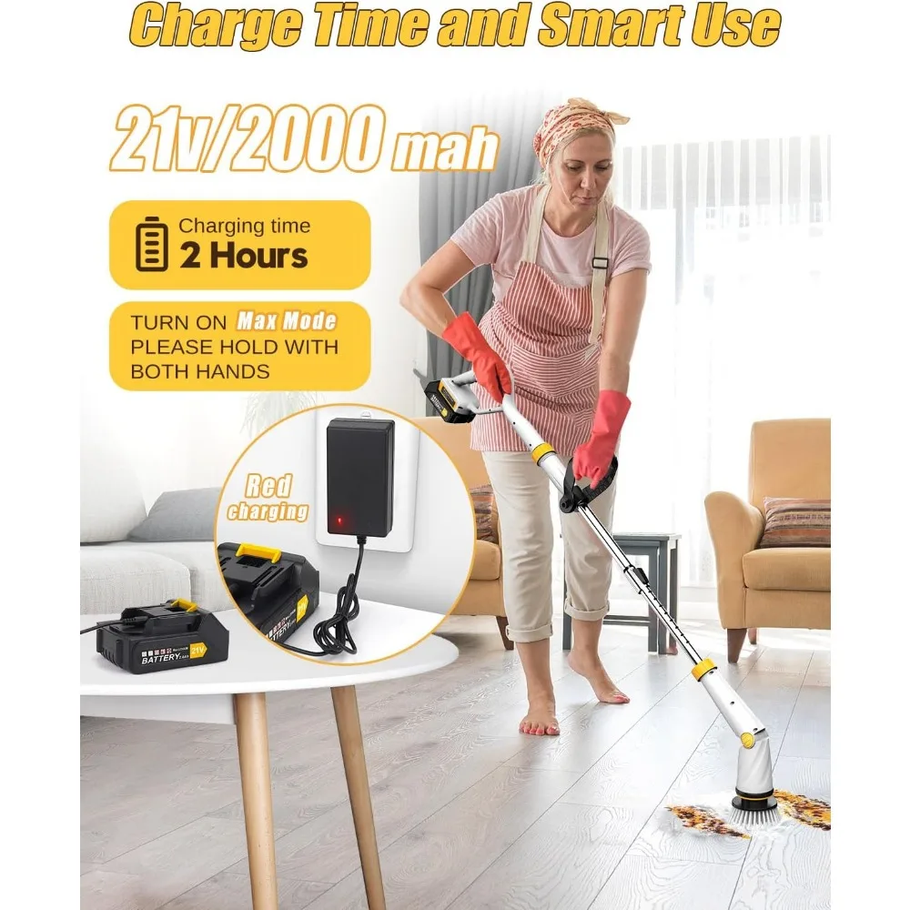 Haoyunma Elektrische Spin Scrubber Met Twee Batterijen Q2 Pro,1500 Rpm High Power Elektrische Scrubber Voor Reiniging, Douche Cordl