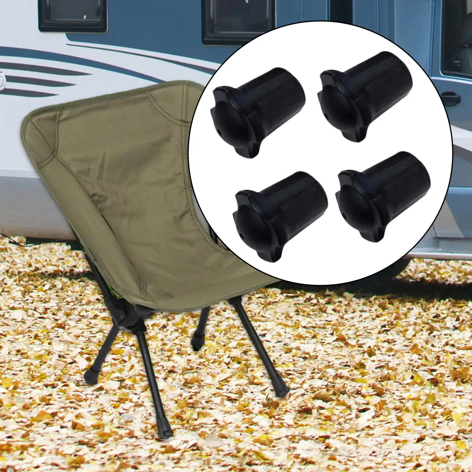 Durable Camping Chair Foot Protector Non Slip Rubber Pad Set for Folding Portable Beach Chair or Picnic Chair
