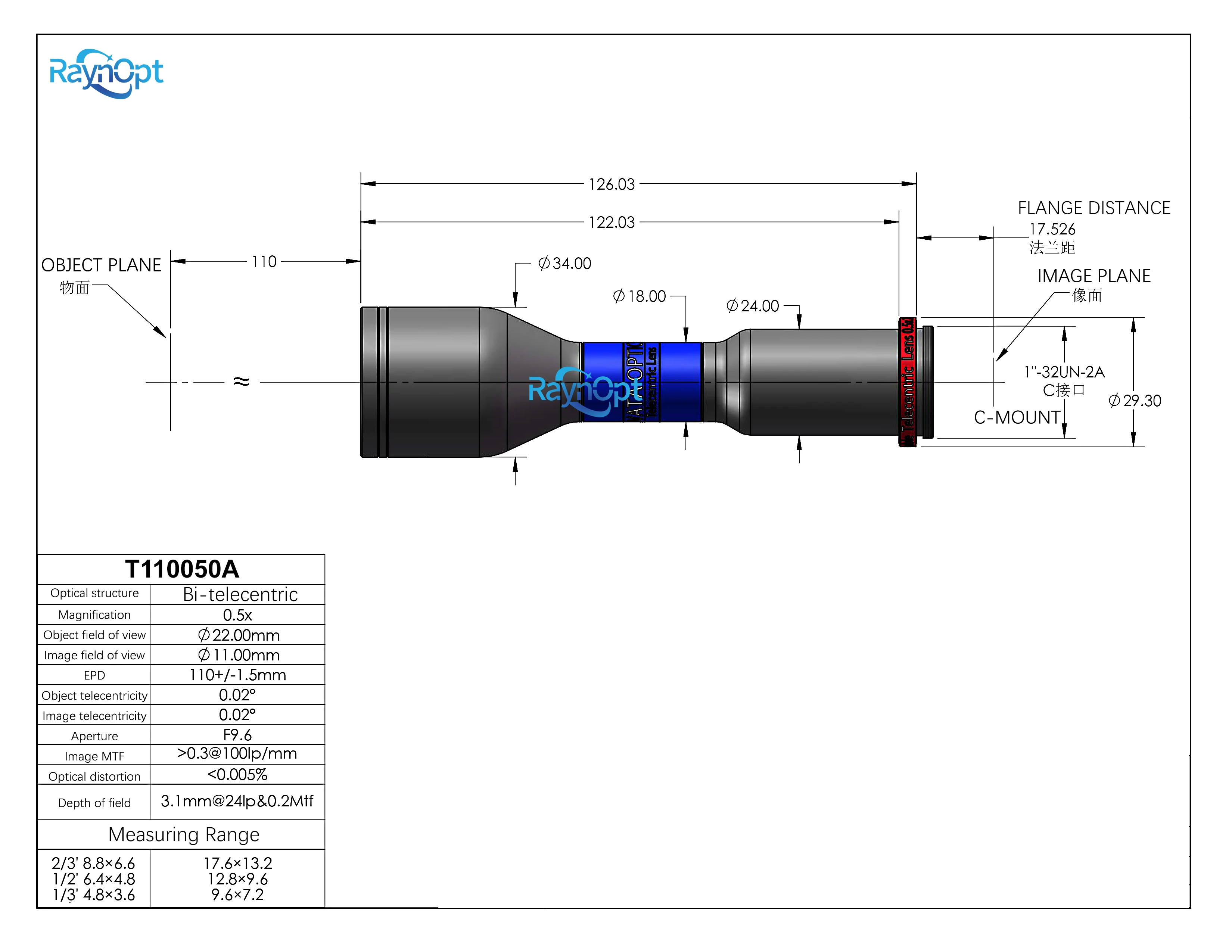 2026 new 0.5x magnification WD110mm mount supports 2/3 inch camera lens for high-precision visual inspection view 5