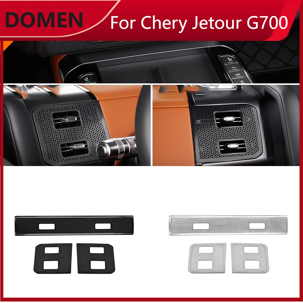 

For Jetour G700 accessories 2025 2026 stainless Black silver Car Middle Air Outlet Panel, Car Left And Right Air Outlet Covers