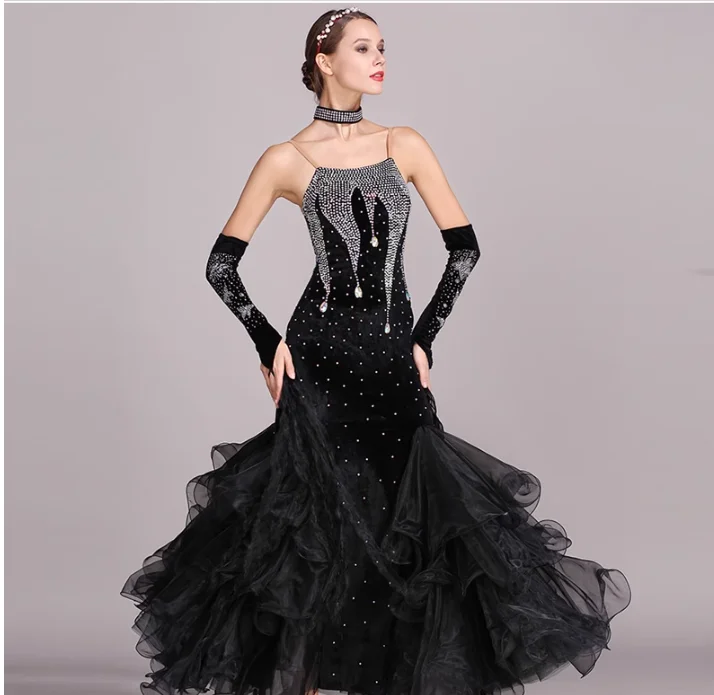 Women's Modern Dance Skirt Dance Hall Competition, High Quality Professional Waltz Dress
