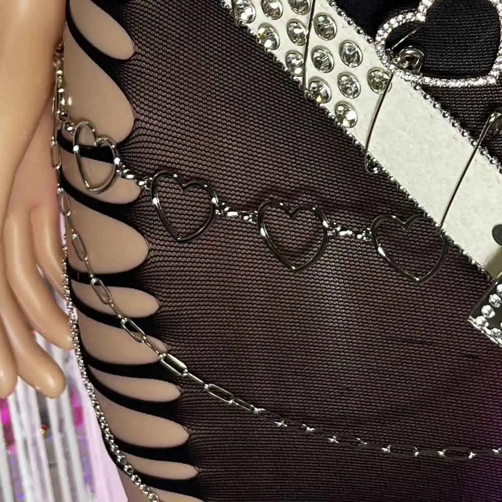 Harajuku e-girls coeur fait à la main Eco Y2K hauts Punk Rock Grunge chaîne Goth adolescent fée ceintures bricolage robe gothique années 90 Kawaii Emo