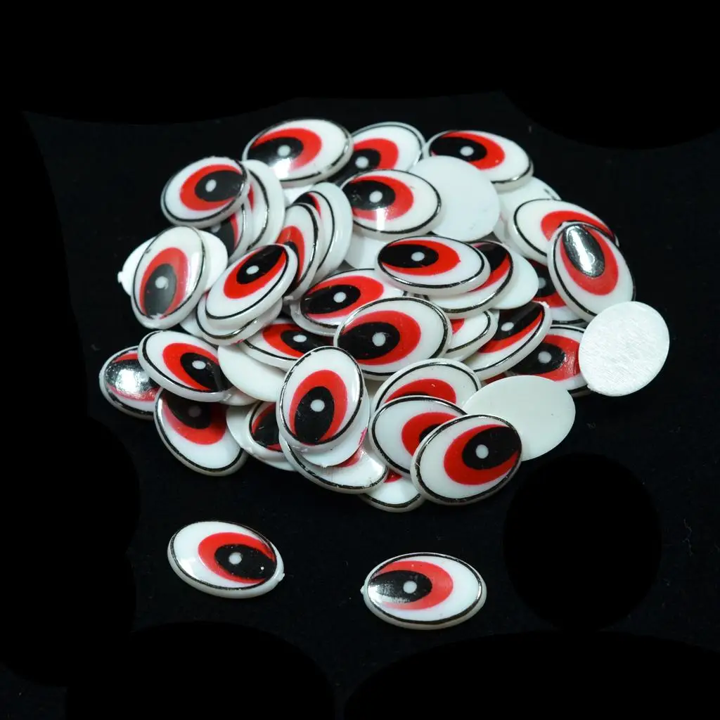 Flat Oval Cartoon Eyes Plastic Flatback DIY Doll Eyes for Crafting Miniatures Objects Decorative Dolls Use view 5