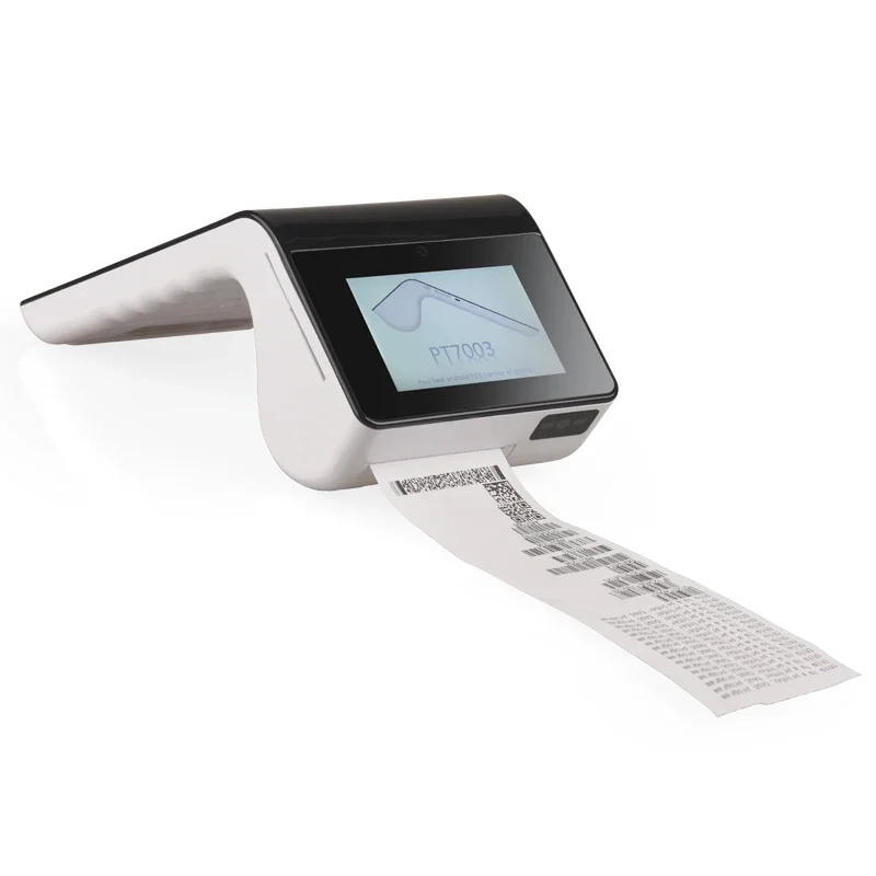 Handheld Android POS Terminal With 58mm Thermal Printer Mobile Terminal PT7003 ALL in one pos