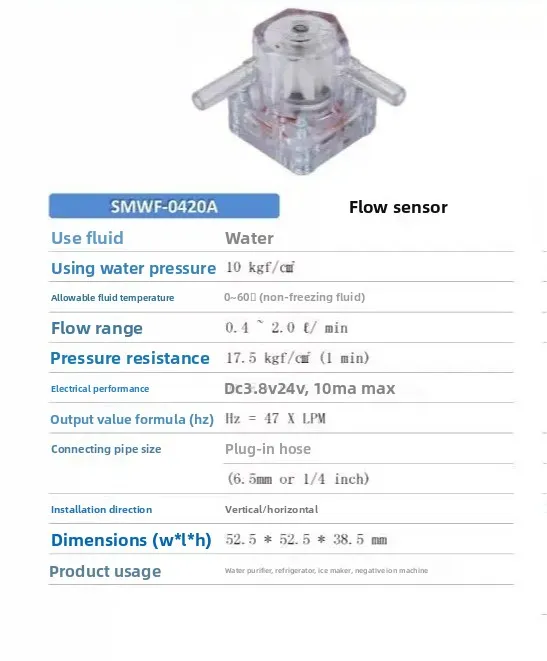 Hall Effect Flow Sensor – Micro Flow Meter for Coffee Machine, Water Dispenser & Medical Beauty Equipment