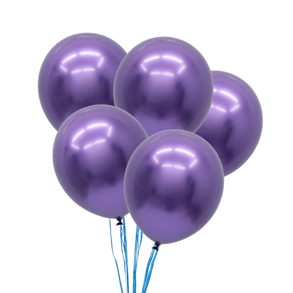 5pcs 12inch Latex Metallic Balloons Party Birthday Wedding Pearl Balloons Decoration (Deep Purple) party balloons