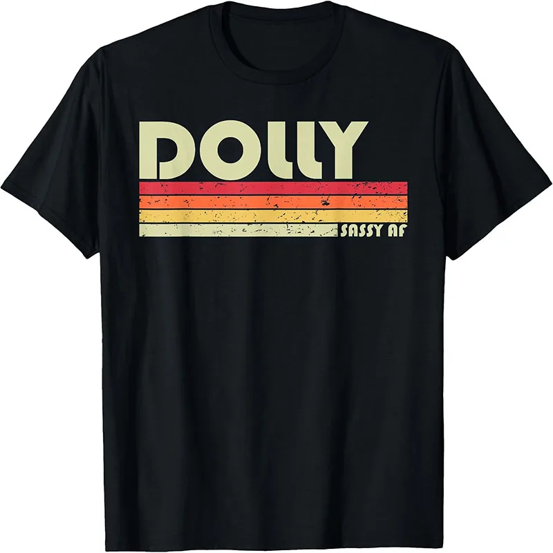 Dolly Sassy AF Retro Stripe Vintage Distressed Country Music T-Shirt