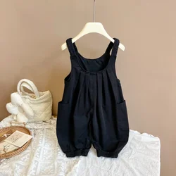 High Quality Korean Version Children's Cotton Overalls for autumn Wear, Thin and Soft Shorts for Baby Boys Girls Jumpsuit Pants