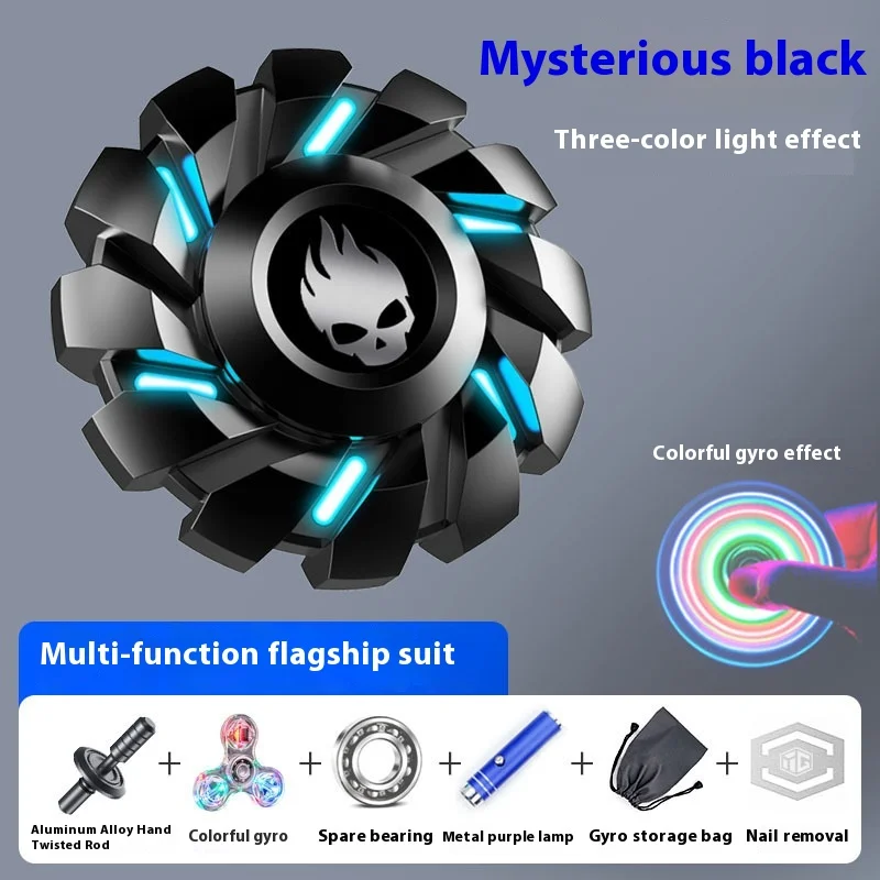 Giocattolo per bambini con dita in metallo incandescente, antistress, luce notturna, magia blu, di fascia alta, Fidget Spinner, giocattoli magici illuminati