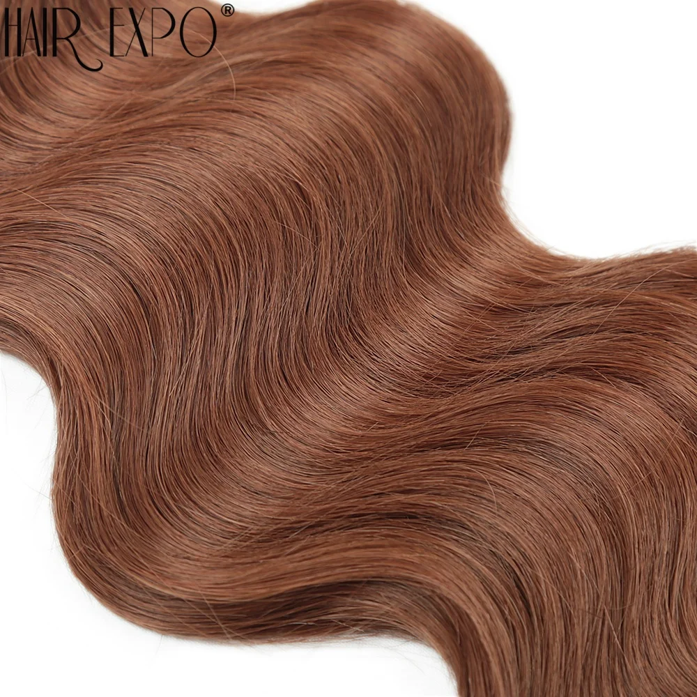 Body Wave Haarbündel 24 Zoll Piano Blonde Natürliche Synthetische Haarverlängerungen Ombre Dicker Pferdeschwanz Lockiges Haar zum Weben für Frauen – Detail 17