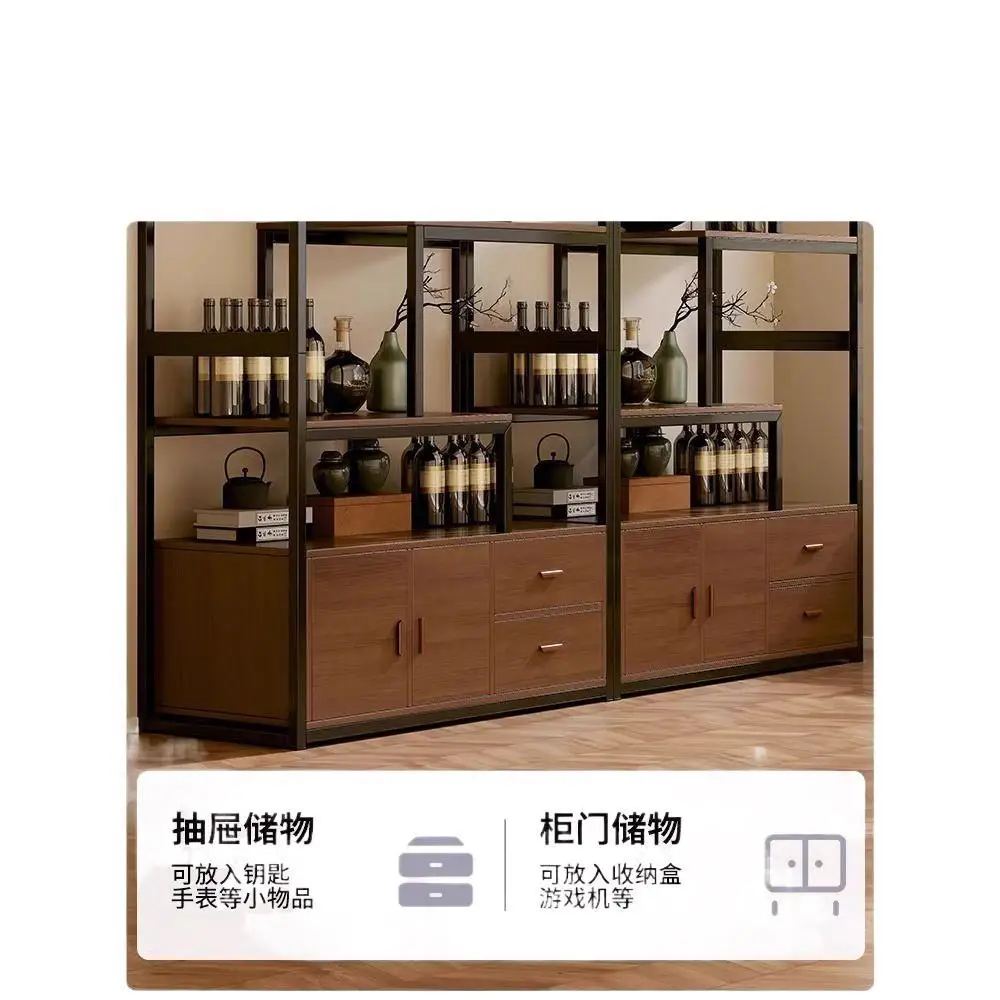 

Modern simple flower stand wrought iron bogu frame display stand vertical floor-to-ceiling bookshelf shelf office partition