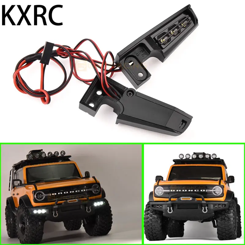 1 paio di fendinebbia paraurti anteriore ad alta luminosità a 6 lampade 7.4V per 1/10 RC Crawler Car Traxxas TRX4 New Bronco 2021 parti di