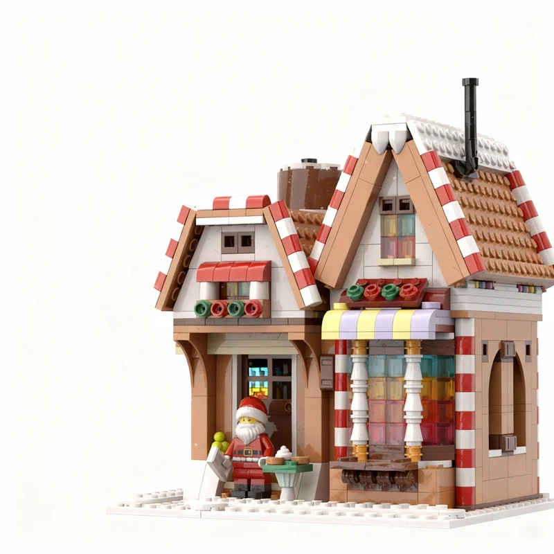 

1003pcs MOC Christmas Gingerbread House Winter Village Alternate Build Seasonal Christmas Model Building Blocks Christmas Gifts