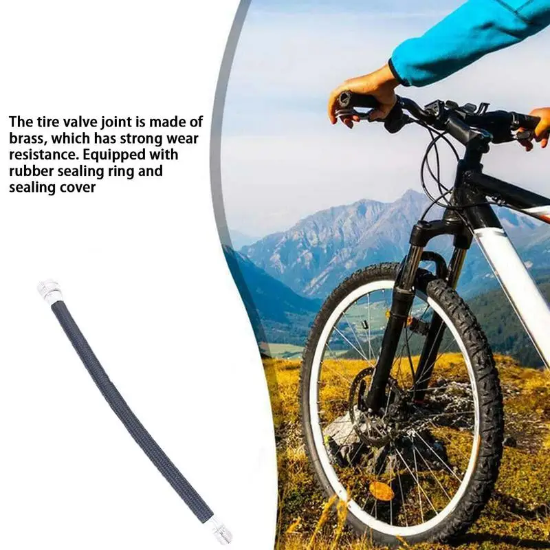 Manguera de extensión de inflador de bicicleta, tubo de inflado roscado para bicicleta de montaña y carretera, para caravana, bicicleta, motocicleta, cochecito