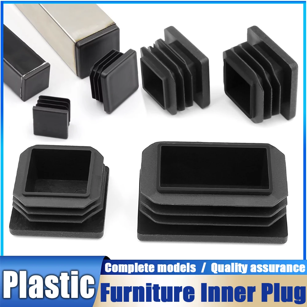 

Black Square Plastic Black Blanking End Cap Pipe Plug Foot Furniture Inner Plug Cover 15x15mm ~ 100x100mm