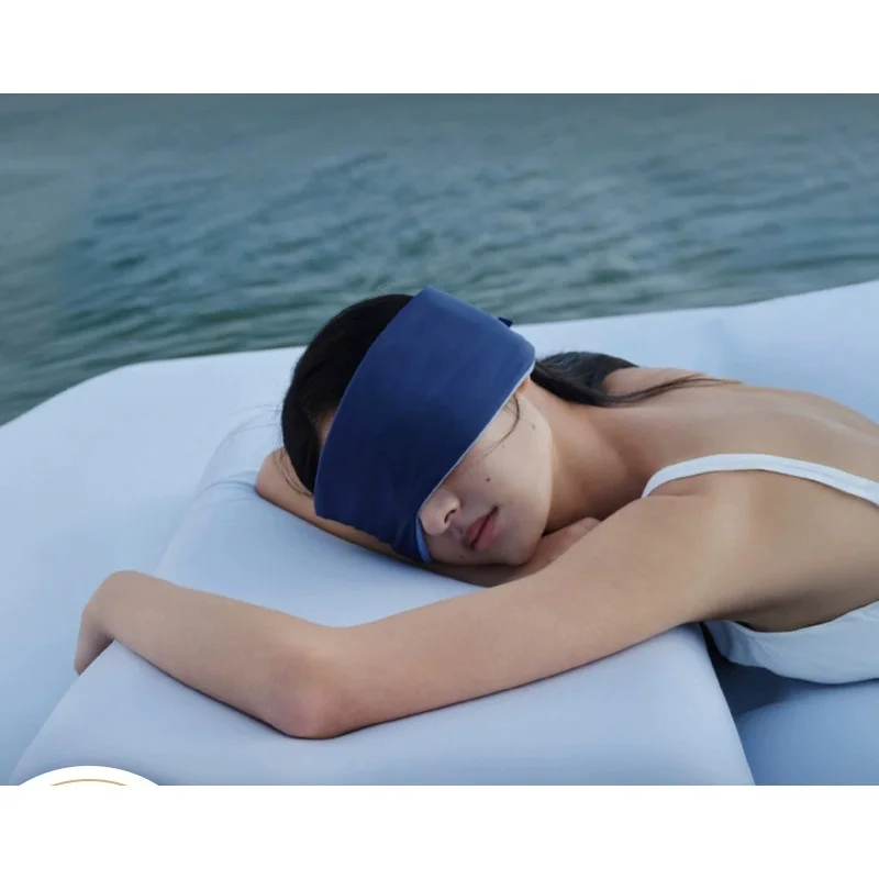 

Deep Sleeping Eye Mask,Blindfold Blocking Eye Cover For Women Men Soft Portable Light Weight Double Blue Side Sleeper Mask