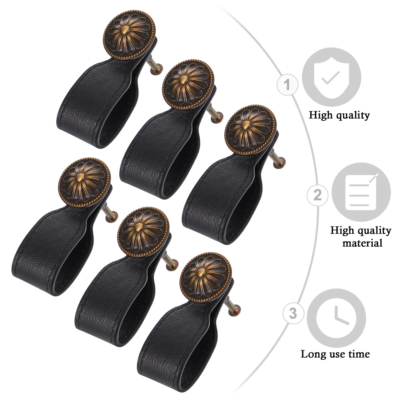 

6 Pcs H les Cabinet Door Pulls Vintage Style Wardrobe Cabinet Door H les Knobs Kitchen Dresser Drawer pulls Wooden H