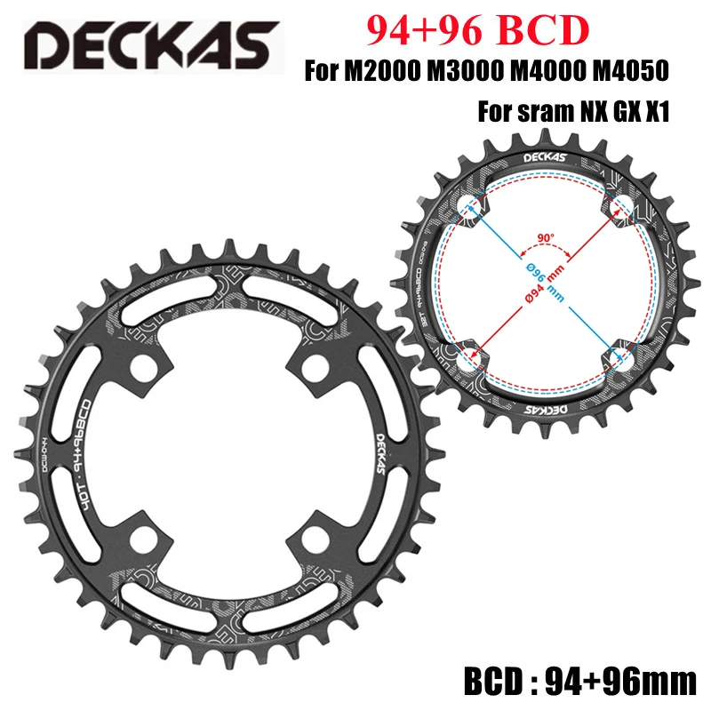 Deckas 94+96BCD Round 34/36/38/40/42/44T MTB Mountain bike bicycle Chainring for shimano ALIVIO M4000 M4050 for DEORE M612 crank