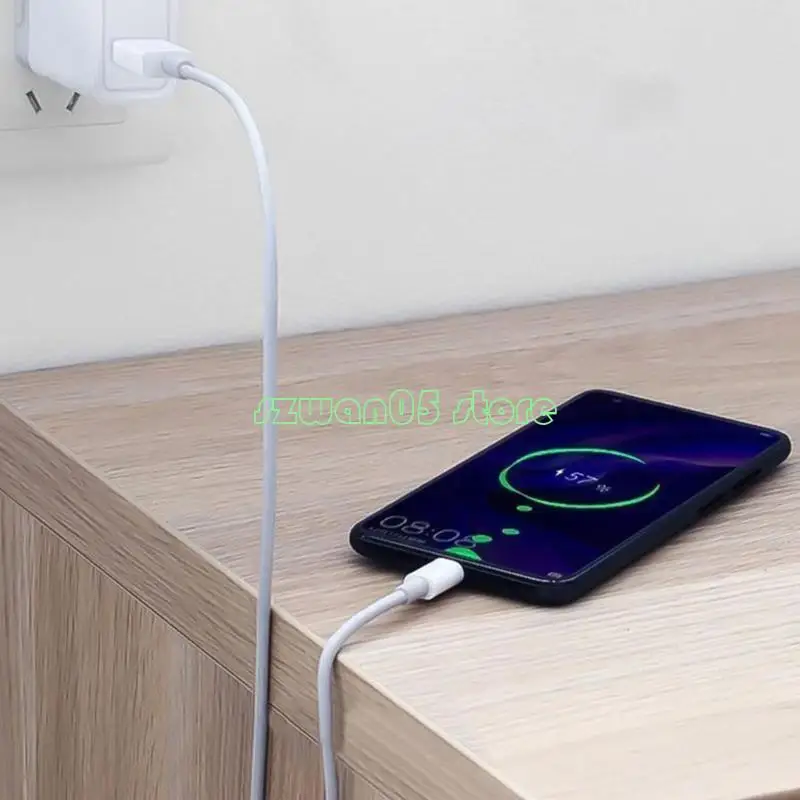 H7BE USB إلى النوع C شحن كابل الدعم الأبيض 66W شحن سريع للهواتف الذكية