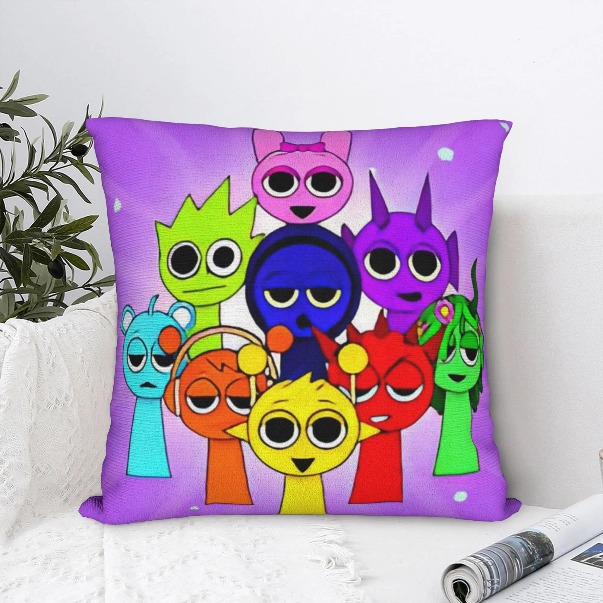 Sprunki Horror Spranky Square Pillow Case  Cushion Cover Awesome Zipper Decorative Throw Pillow Case Cover for Sofa 45*45cm