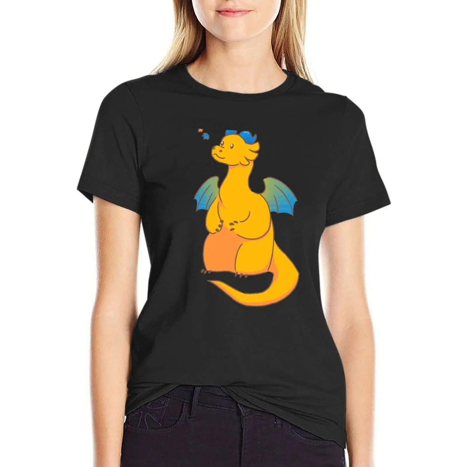 Cute dragon T-Shirt customs design your own funnys summer tops vintage Women clothes