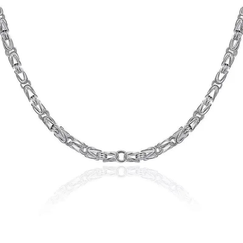 S925 Sterling Silver Women's Necklace Men's New Fashion Jewelry Personalized Versatile Retro Punk party Hollowing out chain