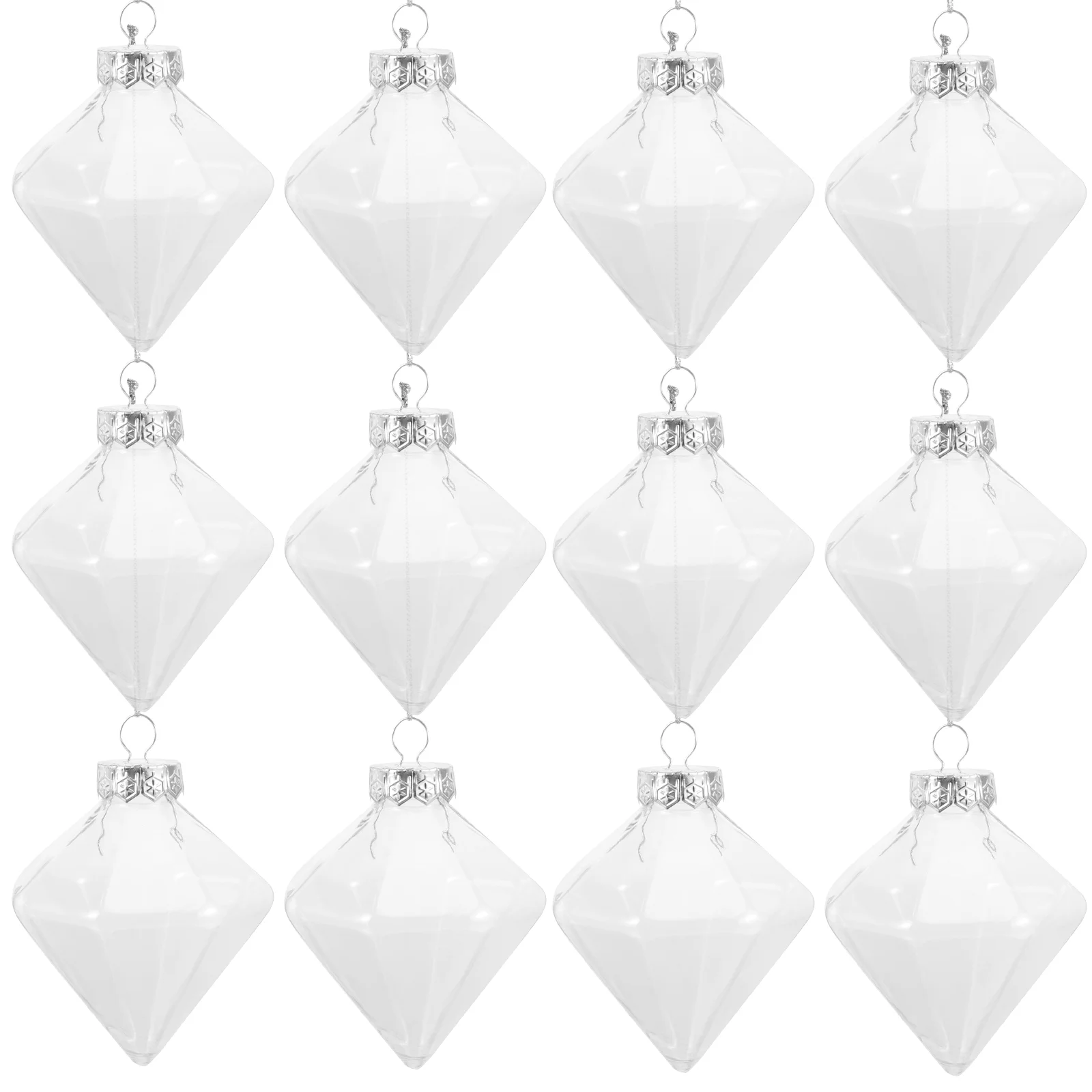 

12 Pcs Diamond Transparent Ball Toy Vending Machine Christmas Tree Ornaments Clear for Crafts Fillable Props Plastic Balls