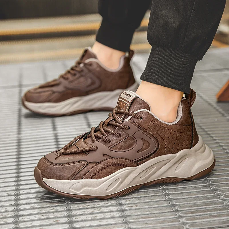 

Vintage Versatile Dad Shoes Men's British Style Thick Bottom Heightening Casual Sports Trendy Shoes Breathable Summer Slip-On