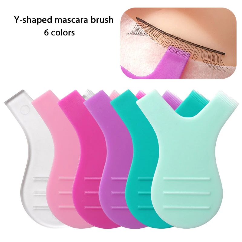 20/50pcs Y Shap Silicone Eyelash Brush Clean Comb Tidy Up Grafting Lash Extention Lifting Tool Wholesaler