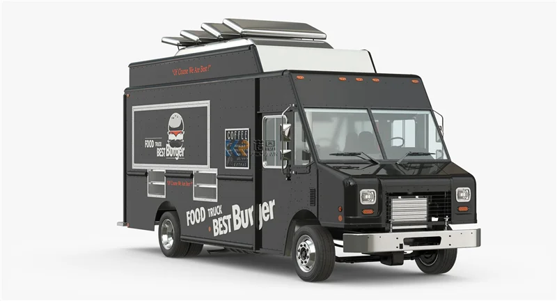 Carrinho de comida rápida para cachorro-quente móvel personalizado com equipamento de cozinha completo, churrasqueira elétrica de rua, reboque de comida para venda