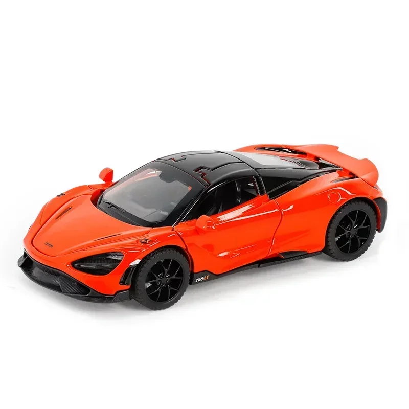 765LT السوبر عالية محاكاة دييكاست سبيكة معدنية نموذج سيارة 1:32 ضوء الصوت التراجع جمع لعبة الهدايا #6
