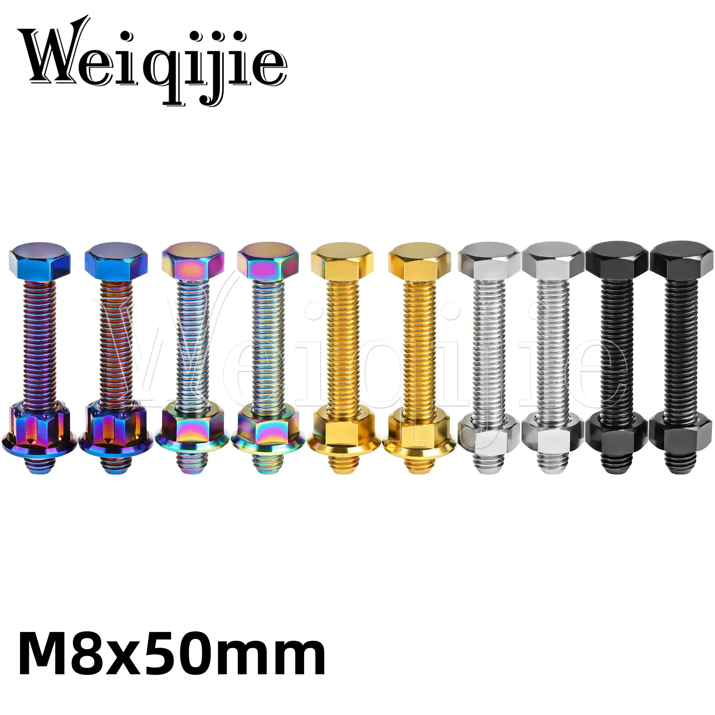 

Weiqijie 1PCS Titanium Alloy M8x50mm Hexagonal Bolt Pattern And Flange Nut Motorcycle Chain Adjuster Adjustment Bolts