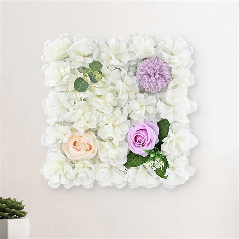 

Silk Rose Hydrangea Artificial Flower Wall, Party Backdrop, Decorative Fake Flowers, Wedding, Birthday Decor, Flower Panels