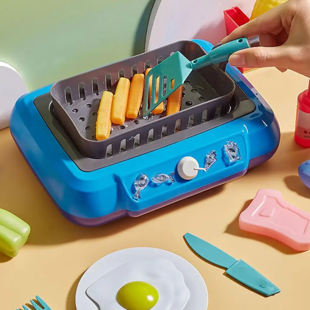 Color Changing Food Cooking Toys Children's Play House Mini Kitchen Multifunctional Induction Color Changing Toys Safe Materials