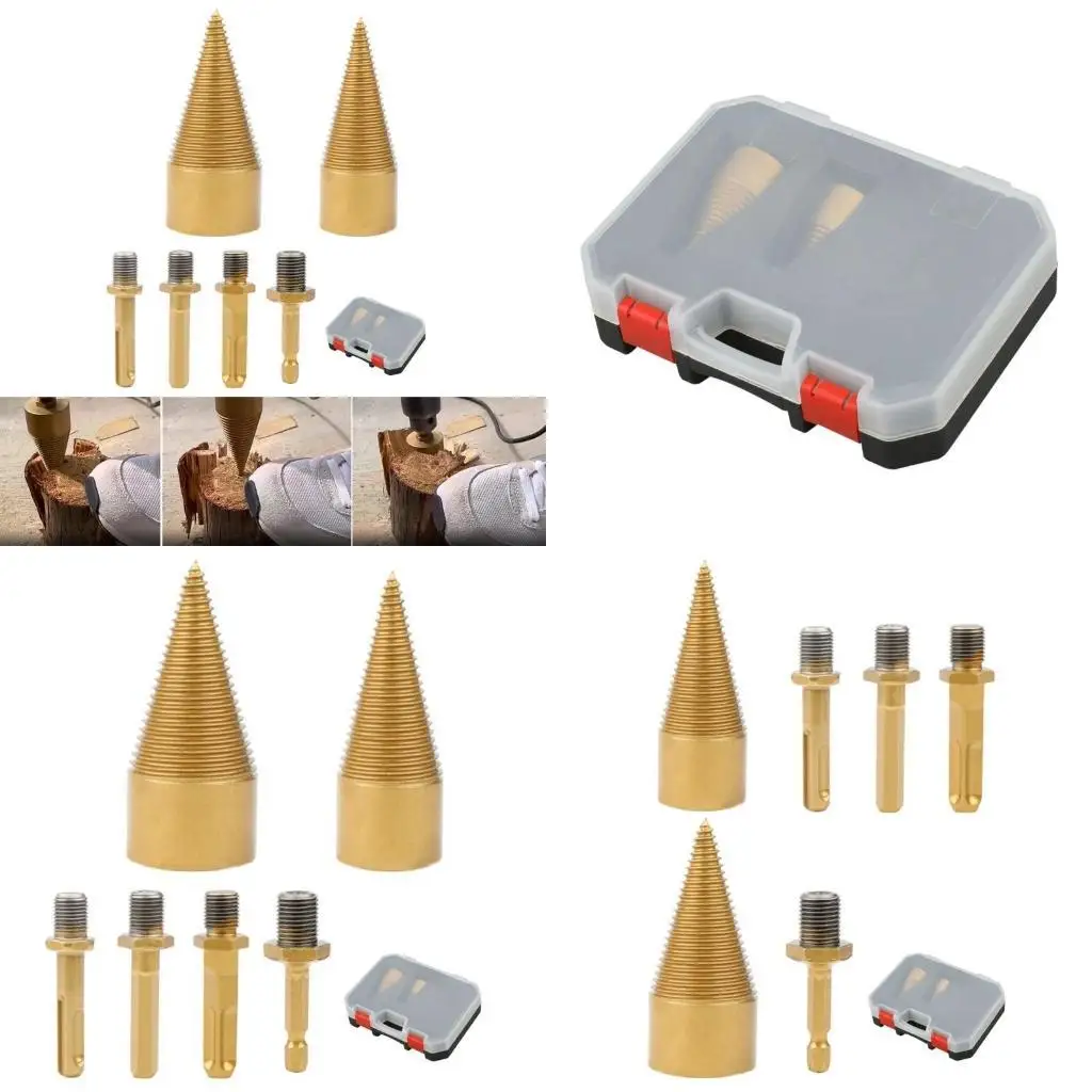 

652F 6Pcs Removable Splitters Screw Cone Drill Bit Square Round