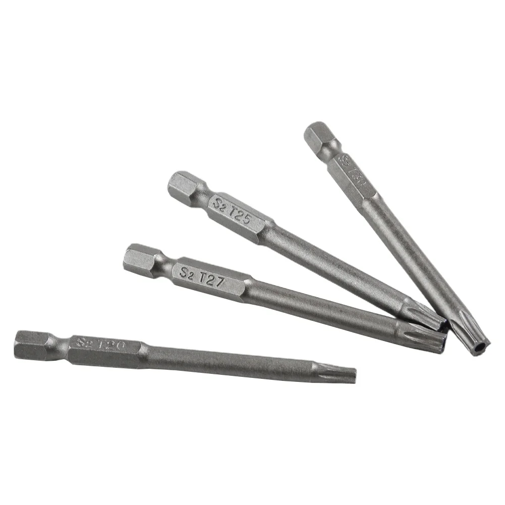 Torx Screwdriver Bit Set 7pcs Magnetic Head 75MM Extra Long Alloy Steel Hex Shank T8 T10 T15 T20 T25 T27 T30 For General Use