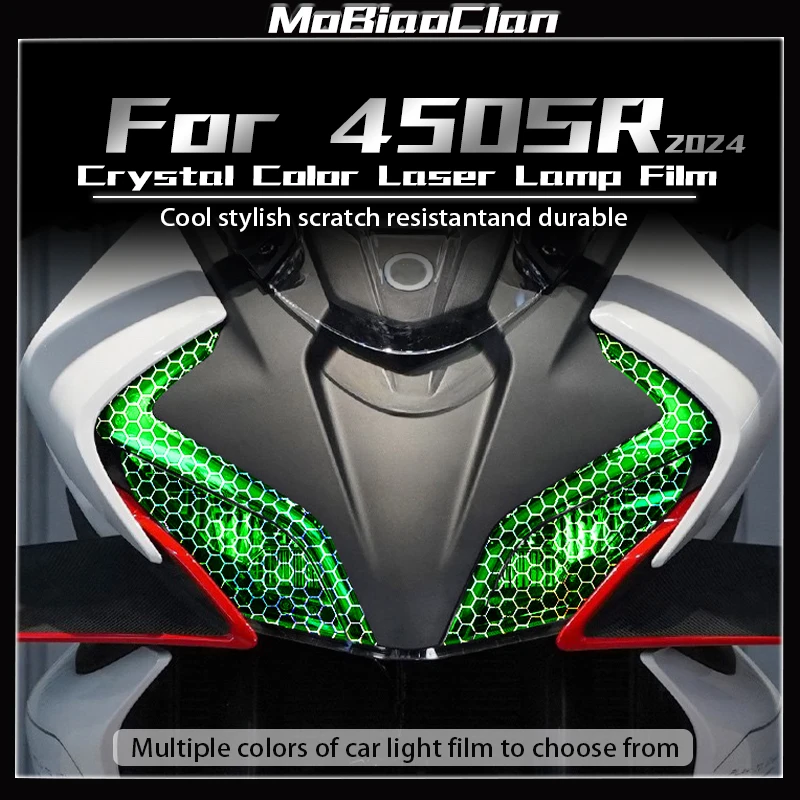 

Для CFMOTO 450SR 2024 мотоциклетная сотовая лазерная световая пленка для фар и задних фонарей, дымчатая черная защитная наклейка