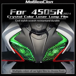 For CFMOTO 450SR 2024 Motorcycle honeycomb laser light film headlight and taillight film smoked black protection sticker