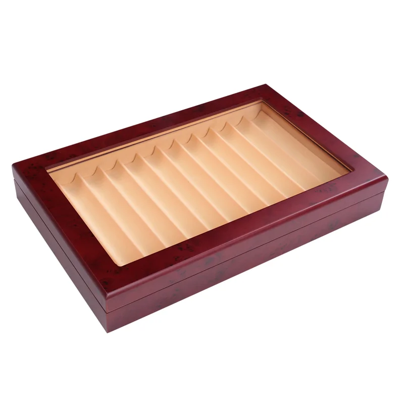 12 Slots Wood Pen Display Box Pen Fountain Storage Box Wood Showcase Organizer-Holiday Fun